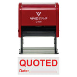 Quoted With Date Line Self-Inking Office Rubber Stamp