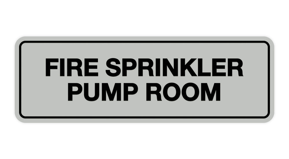 Lt Gray Signs ByLITA Standard Fire Sprinkler Pump Room Sign