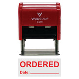 Ordered With Date Line Self-Inking Office Rubber Stamp