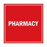Signs ByLITA Square Pharmacy Sign with Adhesive Tape, Mounts On Any Surface, Weather Resistant, Indoor/Outdoor Use