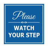 Signs ByLITA Square Classy Please Watch Your Step Sign with Adhesive Tape, Mounts On Any Surface, Weather Resistant, Indoor/Outdoor Use