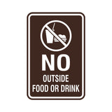 Portrait Round No Outside Food Or Drink Sign