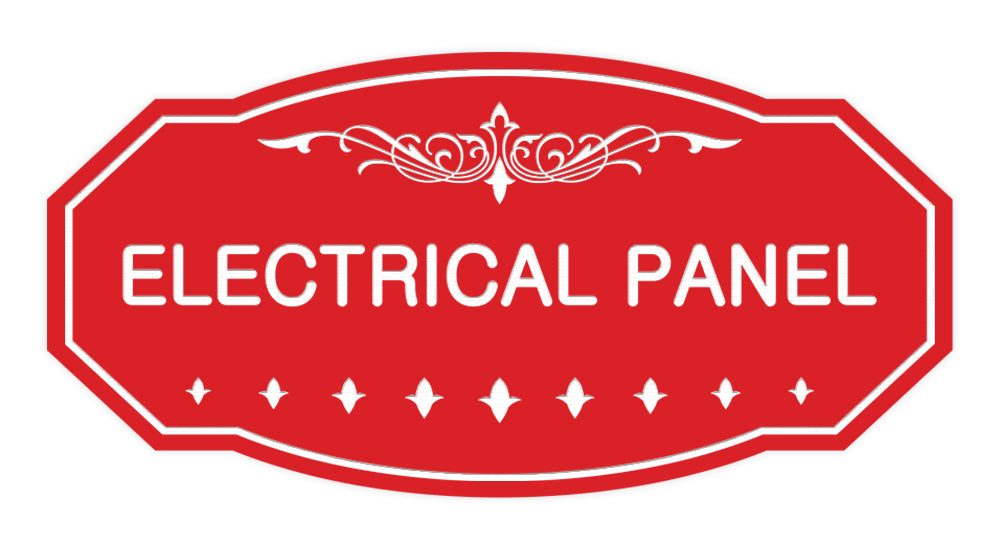 Red Victorian Electrical Panel Sign