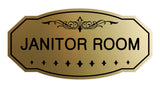 Brushed Gold Victorian Janitor Room Sign