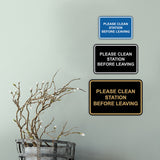 Classic Framed Please Clean Station Before Leaving Wall or Door Sign