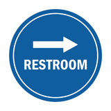 Signs ByLITA Circle Restroom Right Arrow Sign