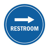Signs ByLITA Circle Restroom Right Arrow Sign