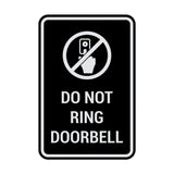 Portrait Round Do Not Ring Doorbell Sign