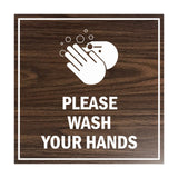 Signs ByLITA Square Please Wash Your Hands Sign with Adhesive Tape, Mounts On Any Surface, Weather Resistant, Indoor/Outdoor Use