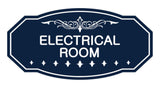 Navy Blue / White Victorian Electrical Room Sign