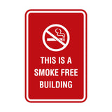 Portrait Round This Is A Smoke Free Building Sign
