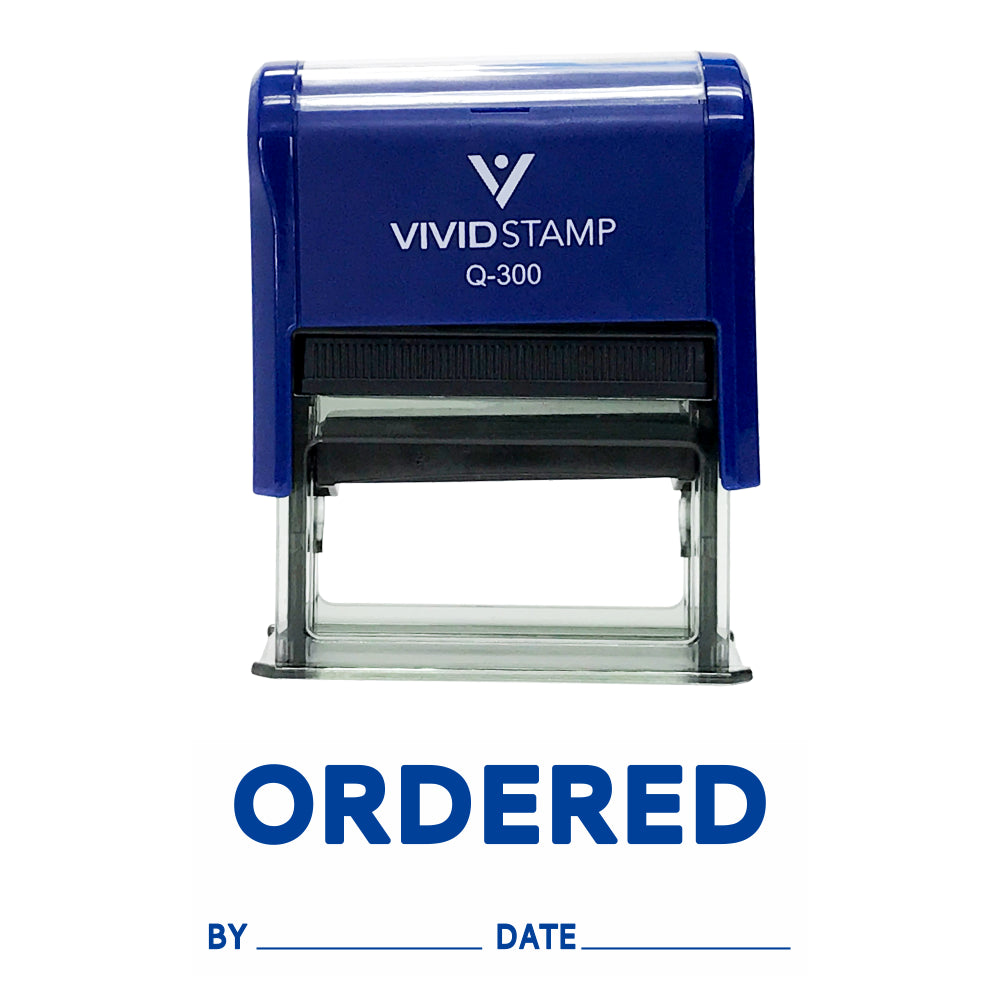 Ordered By Date Self Inking Rubber Stamp