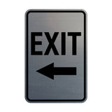 Portrait Round Exit Left Arrow Sign