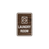 Walnut Portrait Round Laundry Room Sign