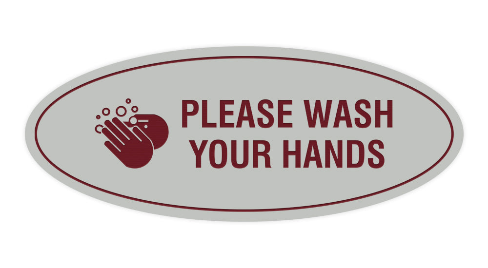 Signs ByLITA Oval Please Wash Your Hands Sign