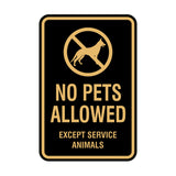 Portrait Round No Pets Allowed Except Service Animals Sign