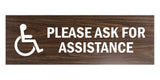 Signs ByLITA Basic Wheelchair Please Ask For Assistance Sign with Adhesive Tape, Mounts On Any Surface, Weather Resistant, Indoor/Outdoor Use