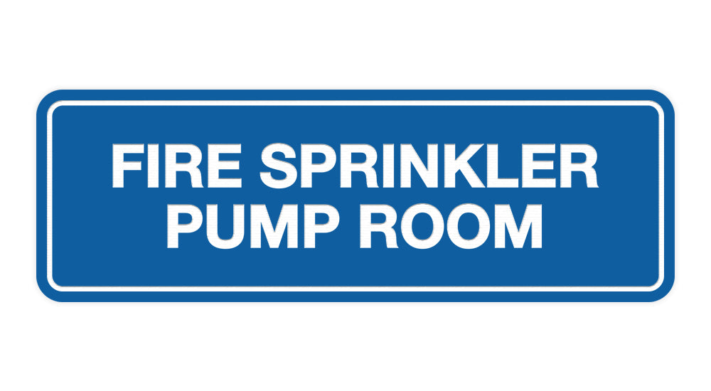 Blue Signs ByLITA Standard Fire Sprinkler Pump Room Sign