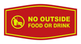 Fancy No Outside Food or Drink Sign
