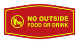 Fancy No Outside Food or Drink Sign