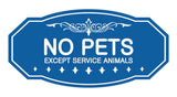Victorian No Pets Except Service Animals Sign