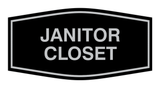 Black / Silver Fancy Janitor Closet Sign