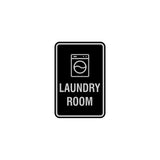 Black / Silver Portrait Round Laundry Room Sign