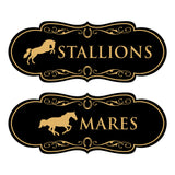 Designer Stallions and Mares, Restroom Wall or Door Signs (Set of 2)