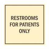 Signs ByLITA Square Restrooms For Patients Only Sign