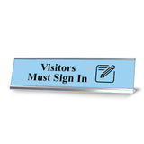 Visitors Must Sign In, Guest Reception Desk Sign (2 x 8")