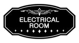 Black Victorian Electrical Room Sign