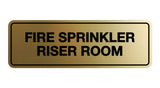 Brushed Gold Signs ByLITA Standard Fire Sprinkler Riser Room Sign