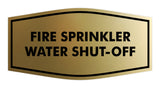 Signs ByLITA Fancy Fire Sprinkler Water Shut-Off Sign with Adhesive Tape, Mounts On Any Surface, Weather Resistant, Indoor/Outdoor Use