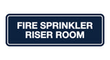 Navy Blue / White Signs ByLITA Standard Fire Sprinkler Riser Room Sign