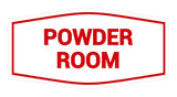  White / Red Signs ByLITA Fancy Powder Room Sign with Adhesive Tape, Mounts On Any Surface, Weather Resistant, Indoor/Outdoor Use