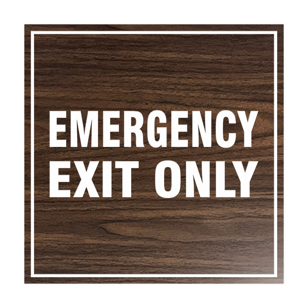 Signs ByLITA Square Emergency Exit Only Sign with Adhesive Tape