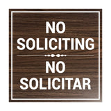 Signs ByLITA Square No Soliciting No Solicitar Sign with Adhesive Tape, Mounts On Any Surface, Weather Resistant, Indoor/Outdoor Use