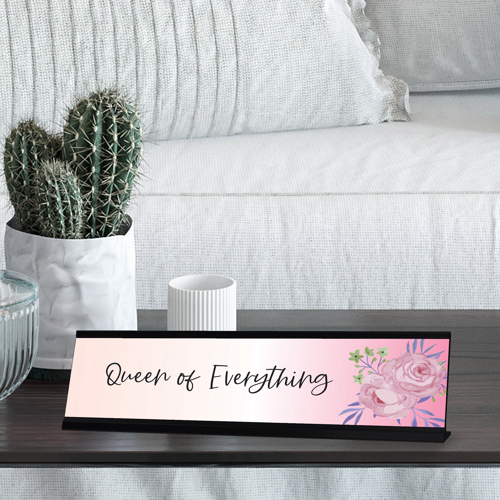 Queen of Everything, Designer Series Desk Sign, Novelty Nameplate (2 x 8")