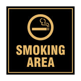 Signs ByLITA Square Smoking Area Sign with Adhesive Tape, Mounts On Any Surface, Weather Resistant, Indoor/Outdoor Use
