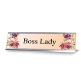 Boss Lady, Floral Designer Desk Sign (2 x 8")