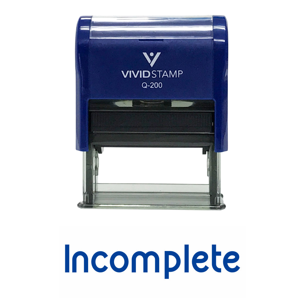 Incomplete Teacher Self Inking Rubber Stamp
