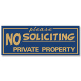 All Quality "Please No Soliciting Private Property" Engraved Sign, 2" x 5"