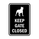 Portrait Round Keep Gate Closed Dog Sign