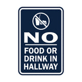 Portrait Round No Food Or Drink In Hallway Sign