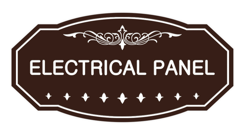 Dark Brown Victorian Electrical Panel Sign
