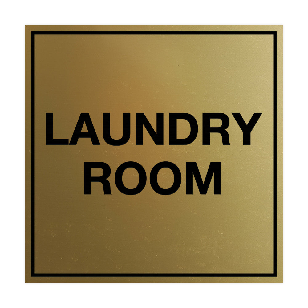 Brushed Gold Signs ByLITA Square Laundry Room Sign