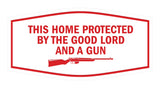 Fancy This Home Protected By The Good Lord And A Gun Sign
