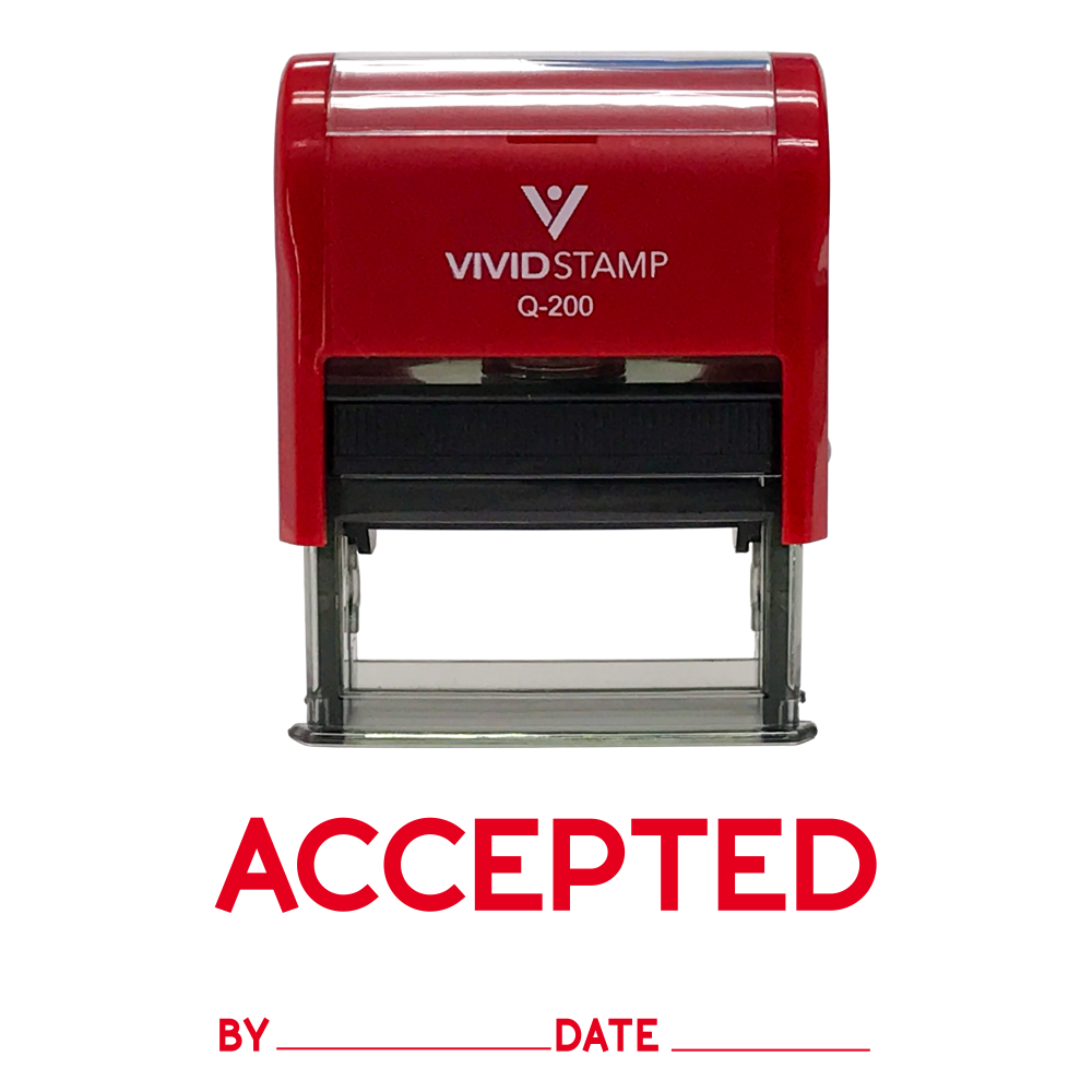Accepted By Date Self Inking Rubber Stamp