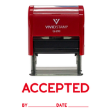 Accepted By Date Self Inking Rubber Stamp