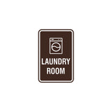 Dark Brown Portrait Round Laundry Room Sign